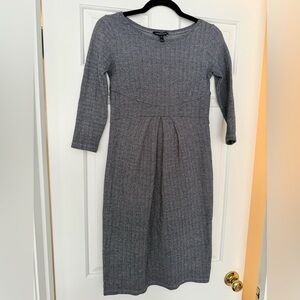 Isabella Oliver Maternity Charcoal Herringbone Long Sleeve Dress